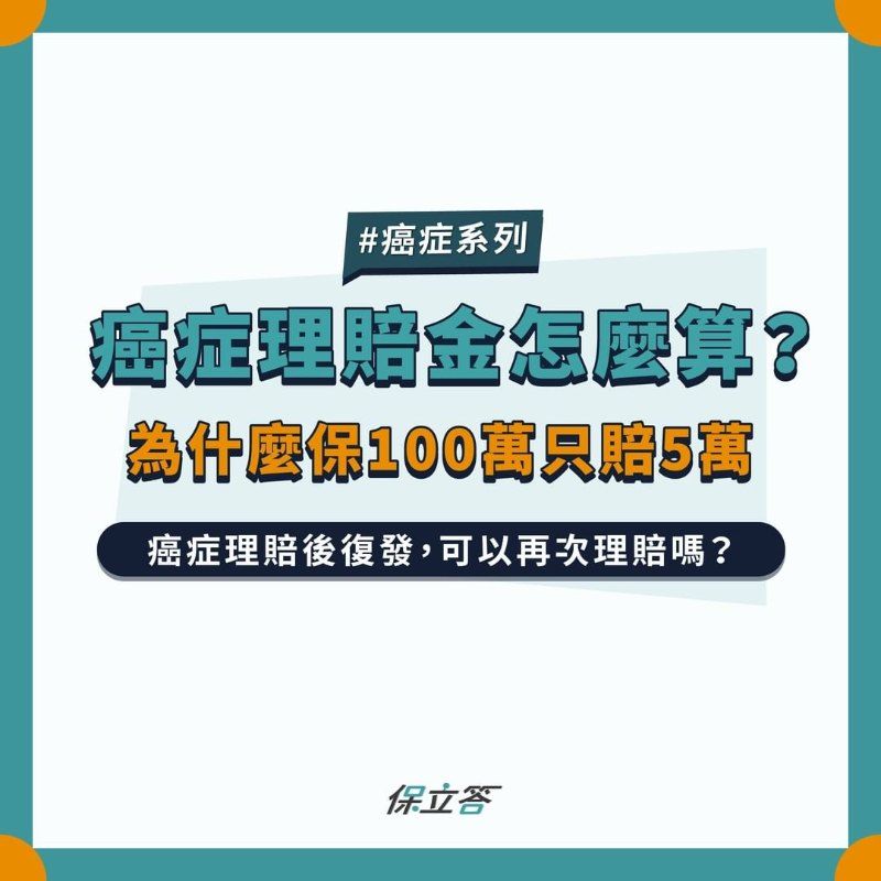 為什麼投保100萬癌症險，確診後卻只賠我5萬？